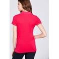 thumbnail image 3 of Saronite Basics Cotton Jersey Short Sleeve Polo Shirt Top, Hot Pink (Women's), 3 of 3