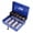 Blue, variant on Large Cash Box with Money Tray and Lock, Metal Money Box for Cash, Lock Safe Box for Money 11.8" x 9.4" x 3.5", 4 Bill 5 Coin Slots