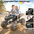 thumbnail image 6 of Funcid 24V 7AH Electric Kids ATV, 2 Seater Ride on Car with Steel Frame, Ride on Toy for Big Kids 3-10 Years w/ Bluetooth, Music, LED Lights, Black, 6 of 11