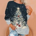 thumbnail image 4 of Mifsaly Christmas Sweatshirt for Women Xmas Cute Print Long Sleeve Crewneck Shirts Loose Merry and Bright Tunic T-Shirts Festival Party Funny Blouse 2025 Holiday Gifts, 4 of 5