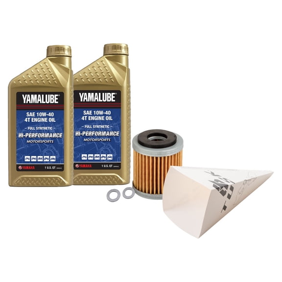 Tusk 152-986-0345f474-b077c3 4-Stroke Oil Change Kit Yamalube Hi-Perf. Synthetic 10W-40 For Yamaha YFZ 450 2004-2005
