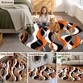 thumbnail image 6 of Orange Gray Stripes Round Living Room Rugs 7 ft, Abstract Art Modern Washable Area Rug with Non-Slip Sturdy Edge Binding Round Carpet for Kitchen Office Bedroom, 6 of 9