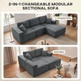thumbnail image 4 of HOMCOM Canapé Sectionnel Modulaire, Canapé en L avec Assise Profonde, Gris Foncé, 4 of 10