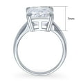 thumbnail image 4 of BERRICLE Sterling Silver Solitaire Wedding Engagement Rings 8.5 Carat Emerald Cut Cubic Zirconia CZ Statement Cocktail Ring for Women, Rhodium Plated Size 4.5, 4 of 10