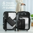 thumbnail image 3 of Livhil 6 Set Compression Packing Cubes for Suitcases, Packing Cubes for Travel Luggage Organizer Women Men, Black, 3 of 7