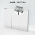 thumbnail image 6 of Taimei Medicine Cabinet, Aluminum, Stainless Steel, Glass, Mirrored, Polystyrene, 48 inch W x 36 inch H x 4 D, Gray, 6 of 10