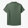 thumbnail image 6 of BiZtdJrK Mens Muscle Dress Shirts Short Sleeve Business Casual Button Down Hawaiian Shirt Summer Vacation Travel Tops Army Green S, 6 of 9