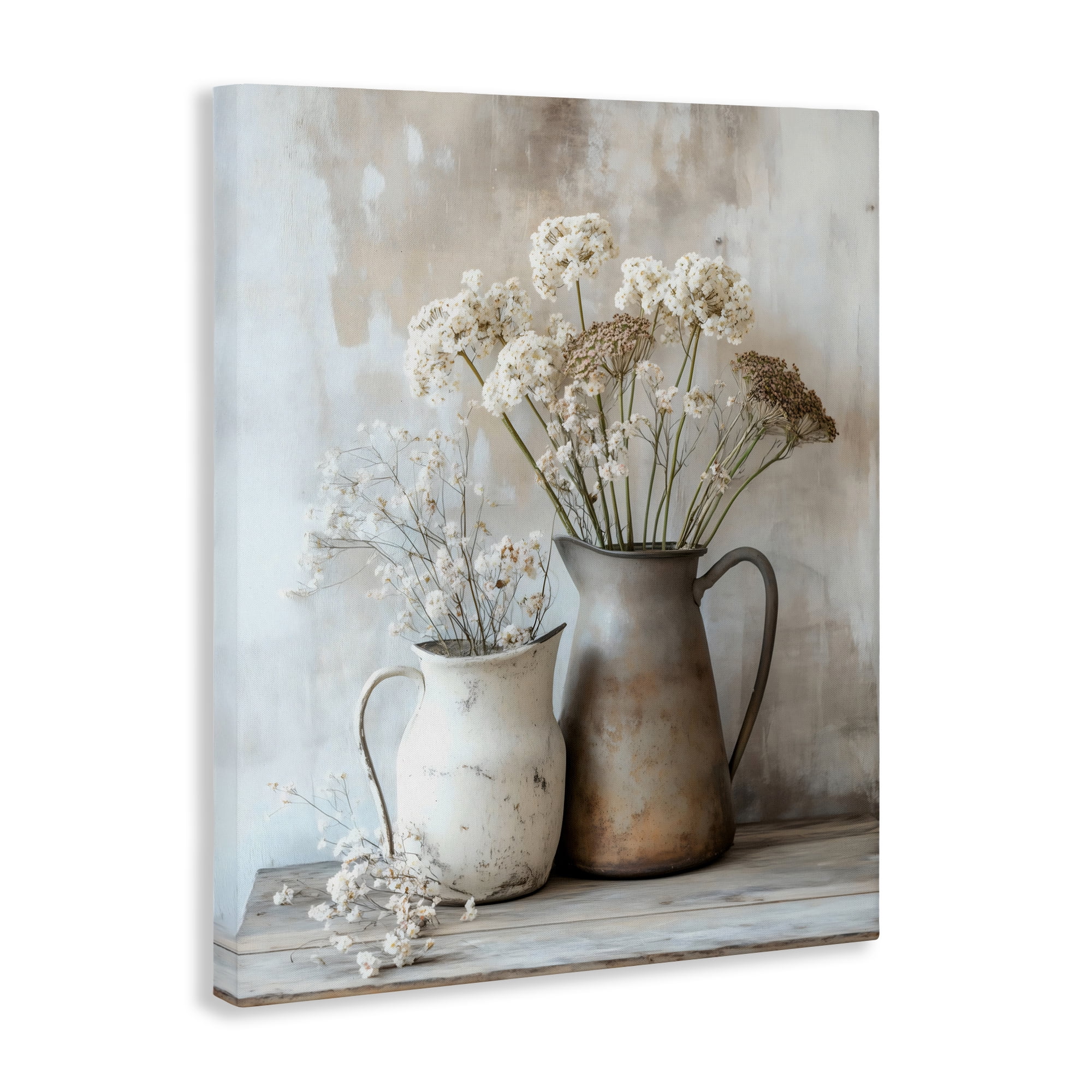 Stupell Industries Rustic Flower Arrangement in Pitchers Canvas Wall Art, design by Creative Studio