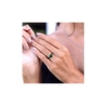 thumbnail image 4 of 1.60 Carat (Ctw) Lab-Created Emerald Ring in 10K Yellow Gold with Black Diamonds for Women, 4 of 6