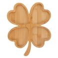 thumbnail image 2 of St. Patrick's Day Wooden Serving Tray, Four-Leaf Shaped Serving Platter, Shamrock-Shaped Charcuterie Board for Snack Dessert Dish Plate for Irish Holiday Gifts, 2 of 9
