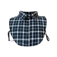 thumbnail image 3 of Women's Checkered Shirt False Collar, Detachable Button Down Collar Dickey, Layering Accessory for Sweaters, Dresses, Fashion Hack to Upgrade Outfits-Navy, 3 of 6