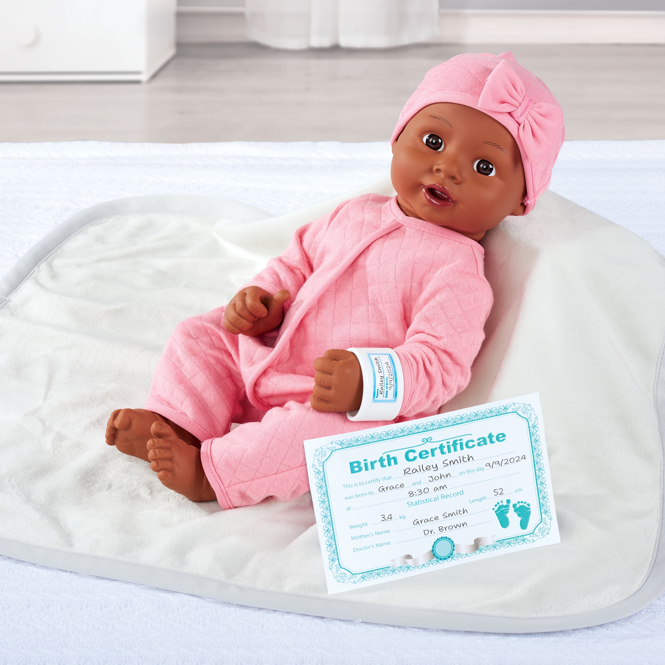 My Sweet Love Newborn Baby Doll Play Set, Rose Pink Outfit, 14-inch Doll, 8 Pieces Included