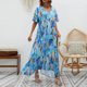 thumbnail image 1 of Vestido Largo De Moda Vestido diario para mujer Cintura suelta Estilo bohemio Traje diario informal (Azul M) Cgtredaw Para estrenar, 1 of 7