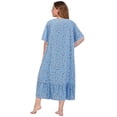 thumbnail image 3 of Women's Floral Nightgown Square Neck Short Sleeve House Dress Soft Comfy Sleepwear Plus Size Lounge Dress, 3 of 9