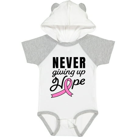 

Inktastic Breast Cancer Awareness Never Giving Up Hope Boys or Girls Baby Bodysuit