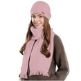 thumbnail image 5 of gbyLJF Women's Winter Scarf and Hat Set Fashion Casual Knitted Hat Warm Soft Solid Color Hat Scarf, 5 of 6