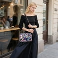thumbnail image 5 of FORMRS Women Crossbody Purse with Chain Strap Vegan Leather Shoulder Handbag, Pink and Purple Flowers, 5 of 7