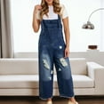 thumbnail image 2 of QHFBli Women Denim Jumpsuits 2025 Casual Sleeveless Loose Baggy Overalls Jeans Pants Jumpers with Pockets, 2 of 5