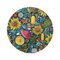 thumbnail image 2 of 15.4" Round Placemat Set of 1 Polyester Fabric Place Mats Non-Slip Dining Kitchen Table Mats for Kitchen Party Decor Vibrant and Colorful Graffiti Patterns, 2 of 5