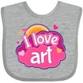 thumbnail image 3 of Inktastic Artist I Love Art Girls Baby Bib, 3 of 4
