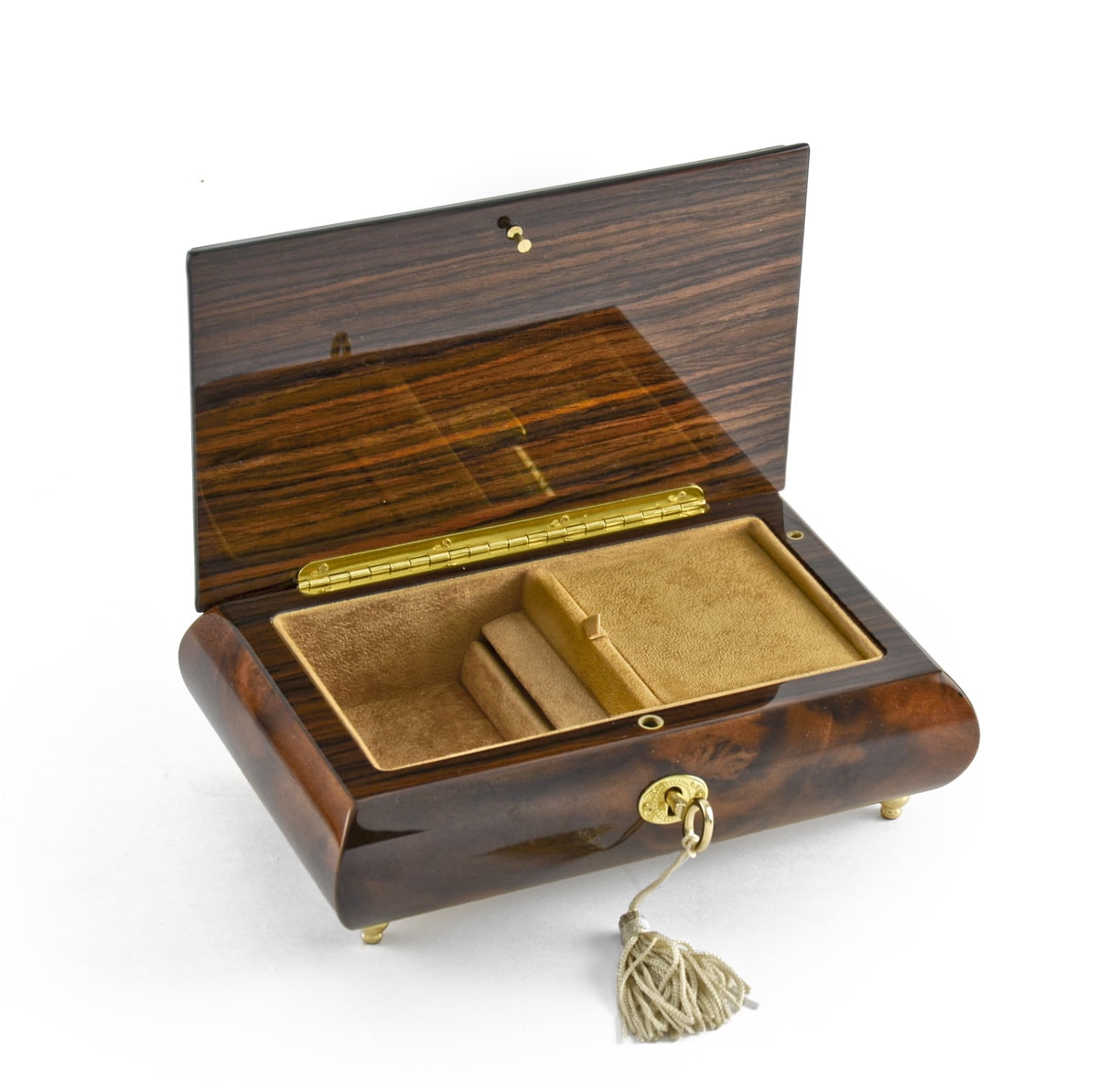 Exquisite Single Stem White Rose Musical Jewelry Box - My Heart