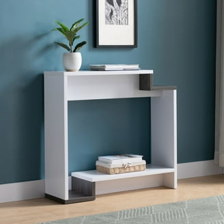 Console effet legno 2 cassetti e ripiano, 100cm, Marrone naturale