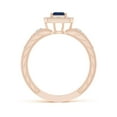 thumbnail image 2 of Angara Natural 0.4 Ct. Blue Sapphire with Diamond Halo Ring in 14K Rose Gold for Women (Ring Size: 11.5), 2 of 10