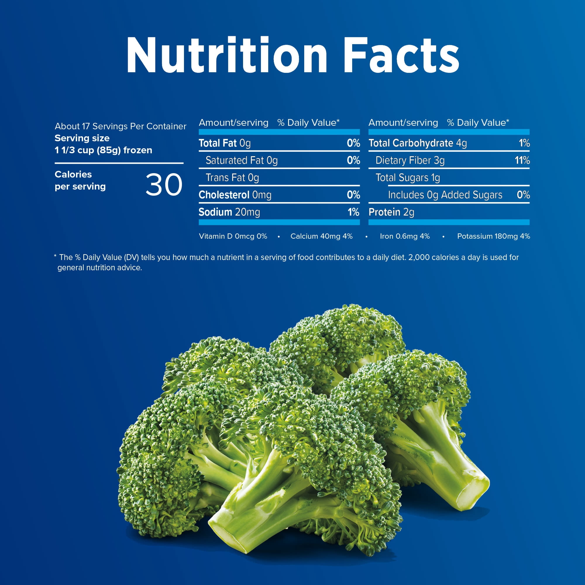 Birds Eye Broccoli Florets, 3g of Fiber per Serving, Frozen Vegetables, 52 oz. Bag