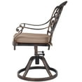 thumbnail image 2 of Magic Union 2 Piece Outdoor Bistro Swivel Dining Chair for Patio Garden with Khaki Cushion, 2 of 6