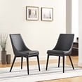 thumbnail image 2 of Modern Contemporary Urban Design Kitchen Room Dining Side Chair, Black, Faux Leather Wood, 2 of 5
