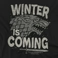 thumbnail image 2 of Game of Thrones Winter is Coming Unisex Adult T-Shirt, Black, Medium, 2 of 6
