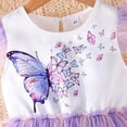 thumbnail image 4 of Toimothcn Robe pour Bébé Filles Manches Courtes Décontractée Patchwork Papillon Imprimé Robe en Tulle Douce Coupe Ample Robes de Princesse Adaptées pour les Vacances d'Été, 4 of 7