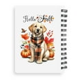 thumbnail image 2 of Hello Fall Labrador Retriever Scarf Welcome Autumn with Leaves Pumpkins Spiral Bound Journal Lab Dog Lover Gifts 5x7in Spiral Notebook - 00011, 2 of 5