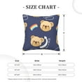 thumbnail image 4 of Square Throw Pillow Covers with Core, Cute Rainbow Bear Print Pillows for Sofa Beds, 16 x 16 inches Blue, 4 of 9
