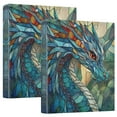 thumbnail image 2 of Stained Glass Dragon 3 Ring Hardcover Binders 1.5in Round Rings for Letter-Size Folder Paper Organizer Pockets for Office Student Recipe, 2 of 9