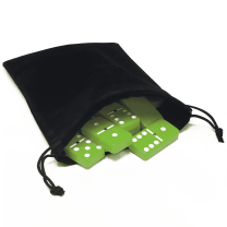 Marion & Co. Domino Double Six Lime Green Jumbo Tournament Domino with Spinners in Elegant Velvet Bag