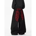 thumbnail image 5 of XIAOCHA Womens Dragon Embroidered Denim Pants Wide Leg Full Length High Waist Baggy Jeans Edgy Retro Street Style Trousers, 5 of 5