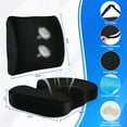 thumbnail image 3 of W A N A L I T Cooling Gel Memory Foam Chair Seat & Lumbar Cushion,Tailbone & Hip Pain Relief for Office, Black, 3 of 8