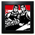 thumbnail image 1 of Writing Brush Spanner Worker China Black Square Frame Picture Wall Tabletop, 1 of 3