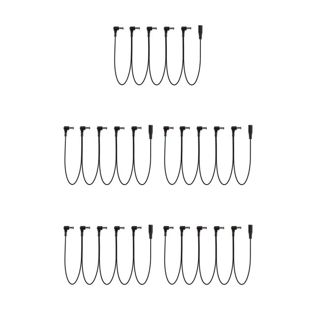 Naiovety Pedales de guitarra Conector en ángulo Cadena Cable de alimentación Pedales de efectos de guitarra Cable de alimentación, Type2 NO2