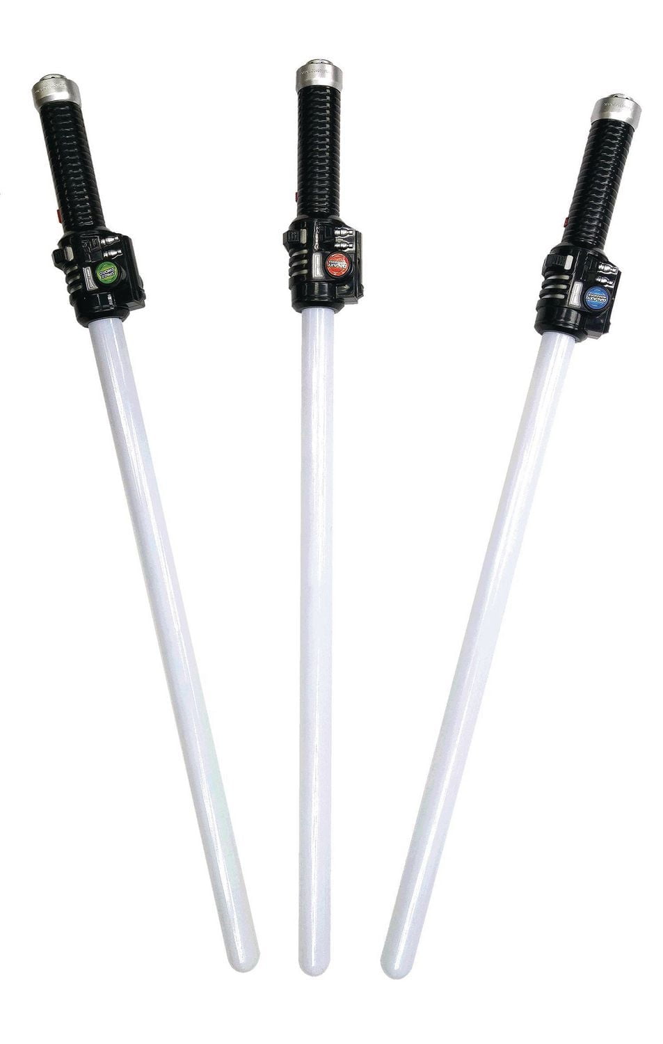 Sword is 26” long,. Sword with sound & light effect powered by 3 x AAA (lr6, 1.5v) batteries (included). Comes with a choice of 3 LED light colours (red LED, blue LED, green LED)., SPACE SWORD
