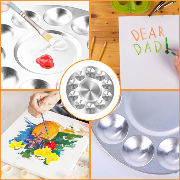 Cuadros Decorativos Paleta de aluminio para decoración de uñas, suministros de arte, bandeja de pigmento para mezcla de pintura al óleo acrílica Wdftyju embutido en tela