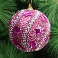 thumbnail image 2 of Christmas Rhinestone Glitter Baubles Balls Xmas Tree Ornaments Sets,Christmas Tree Decorations Dipped In Powder Xmas Bulbs Decorations Ornaments Sets for Christmas,Hot Pink,1 Pcs,3.1",8cm, 2 of 8