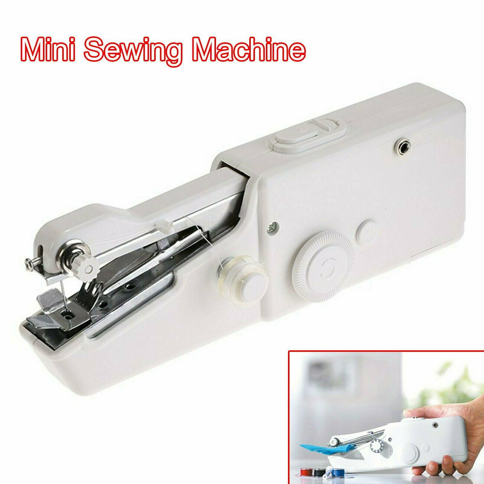 PORTABLE CORDLESS HAND HELD SINGLE STITCH FABRIC SEWING MACHINE HOME TRAVEL 