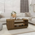 thumbnail image 1 of vidaXL Coffee Table Brown Oak 102x55x43 cm Engineered Wood, 1 of 4