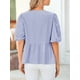 thumbnail image 2 of Blusa PRETTYGARDEN para mujer con lazo en la parte delantera, a rayas, azul, talla S, 2 of 8