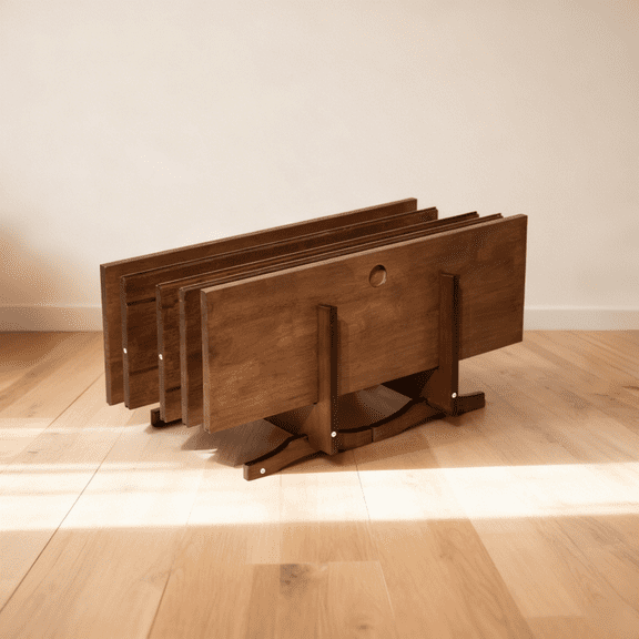 LAUSAINT HOME Solid Wood Topper Storage Rack, Free Standing Board Holder for Board Game Table Panels