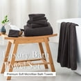 thumbnail image 2 of Green Essen 4 Piece Bath Towel Set Plush Bath Sheet 700 GSM Oversized Thick Bath Shower Towels 35x70-Absorbent-Quick Dry-Multi-Purpose Hotel Luxury Large Microfiber Bathroom Towels Dark Brown, 2 of 5