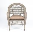 thumbnail image 6 of 3pc Taupe Wicker Chair with Tan Cushion and End Table Set, 6 of 11
