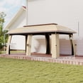 thumbnail image 3 of Outsunny 10' x 20' Patio Gazebo Canopy with Netting Beige, 3 of 10